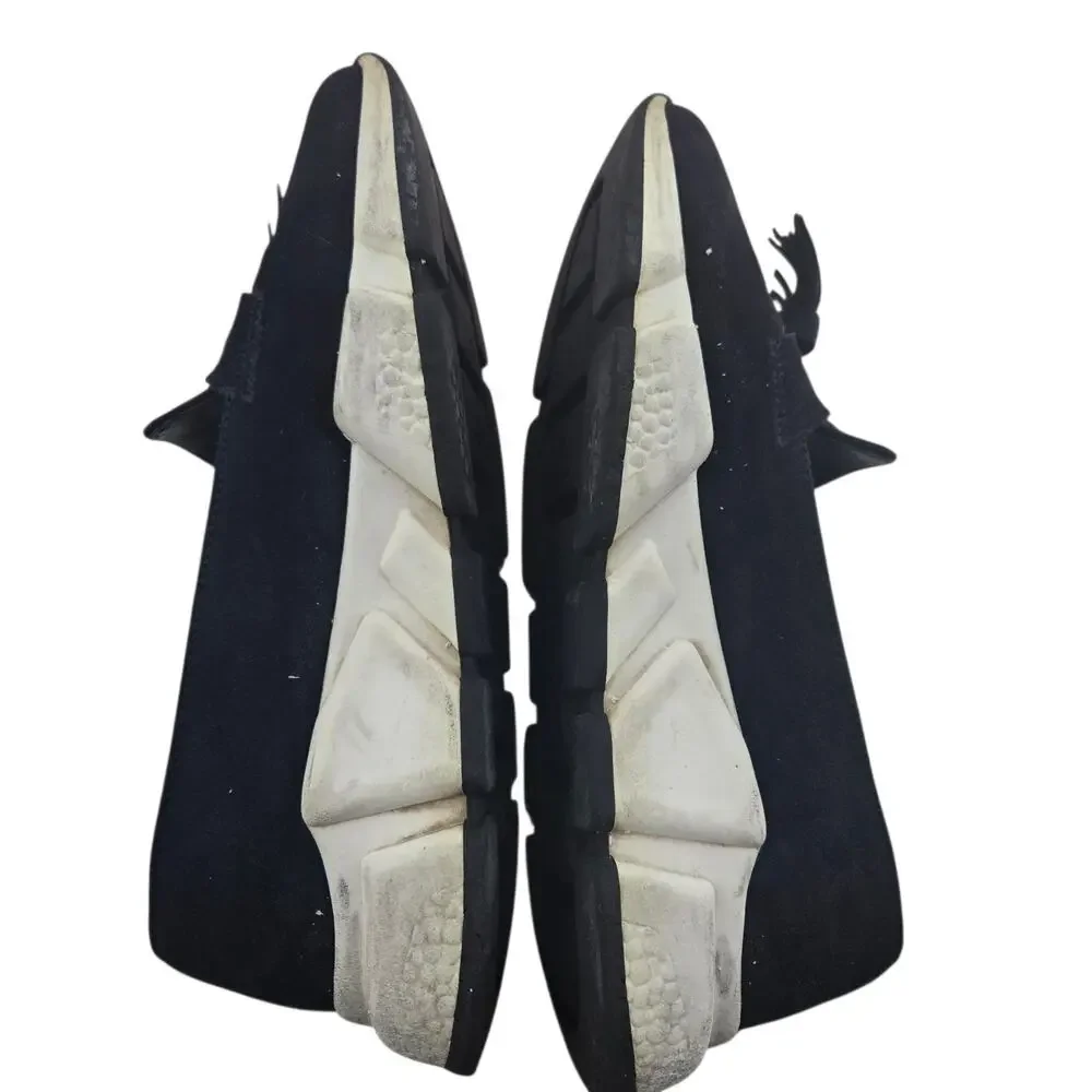 Weekend MaxMara Blue Suede‎ Platfprm Loafers Womens 7 37 Tassel Casual Designer